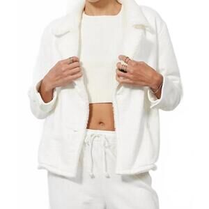 NEW BOBI los angeles sherpa-lined peacoat in white